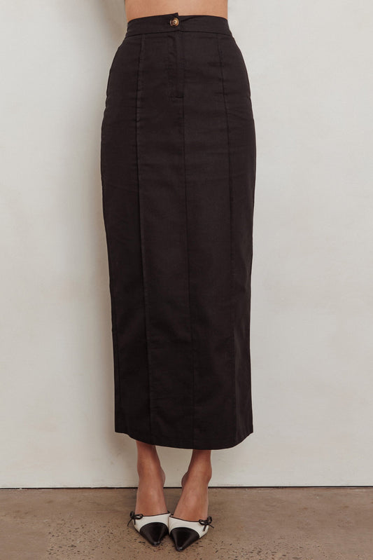 Sweet Treat Column Maxi Skirt Black