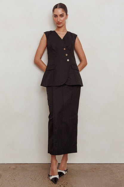 Sweet Treat Column Maxi Skirt Black