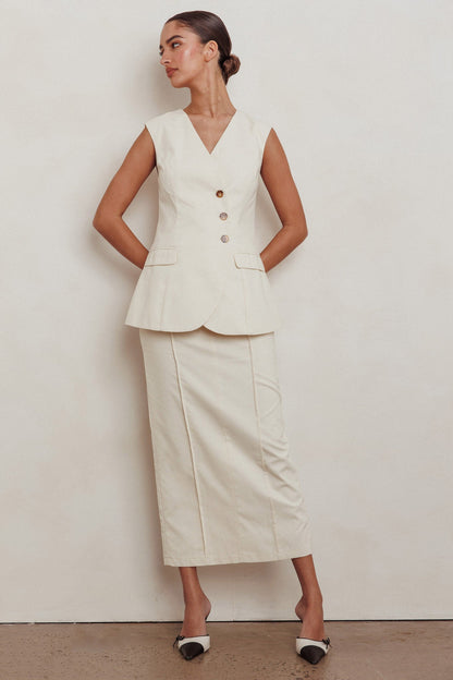 Sweet Treat Column Maxi Skirt Oat