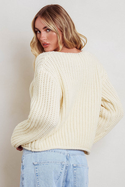 Cindie Chunky Knit Cardigan Butter