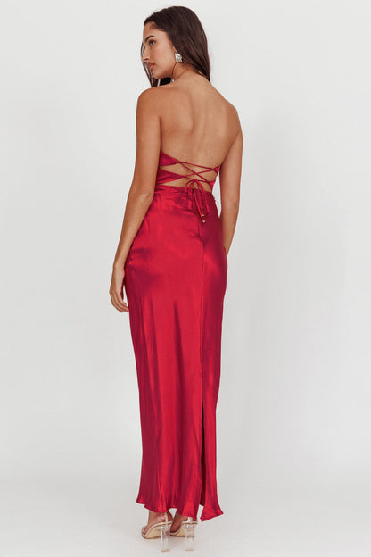 Good Impression Double Twist Maxi Dress Plum