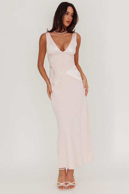 Soul Fire V-Neck Maxi Dress Blush