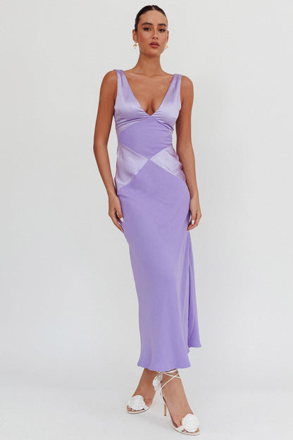 Soul Fire V-Neck Maxi Dress Lilac