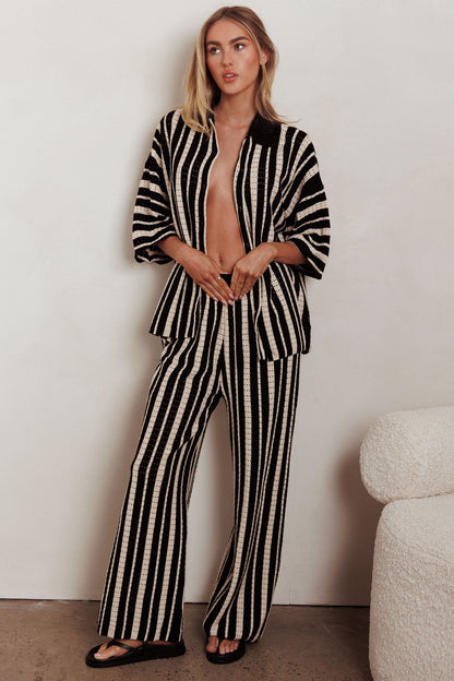 Influence Knit Straight Leg Pants Black
