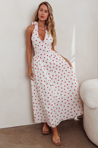 El Corazon Halterneck Dress Heart Print
