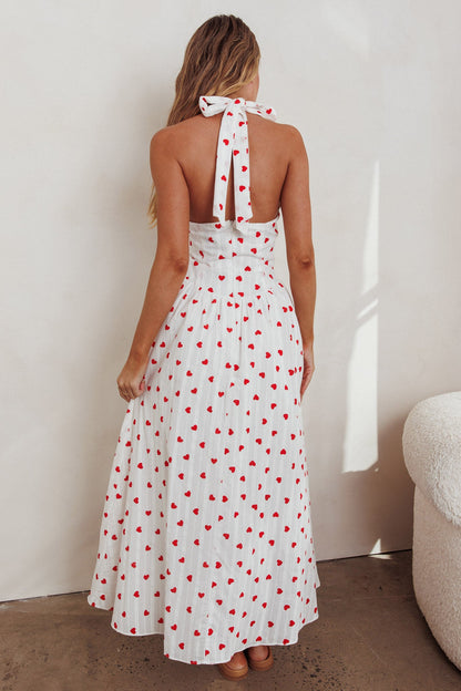 El Corazon Halterneck Dress Heart Print
