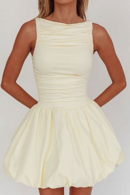Dalayla Sleeveless Balloon Skirt Mini Dress Butter