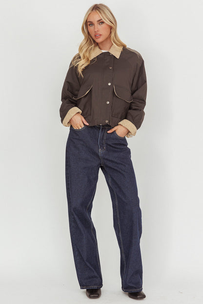 Halona Snap Button Pocket Jacket Charcoal