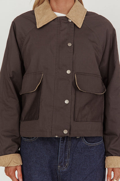Halona Snap Button Pocket Jacket Charcoal
